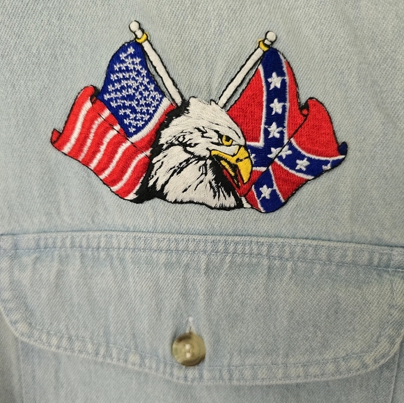 Lighting Clothing L Vest Shirt Mens Denim Bike Week 2003 Daytona Beach Florida - Picture 8 of 16